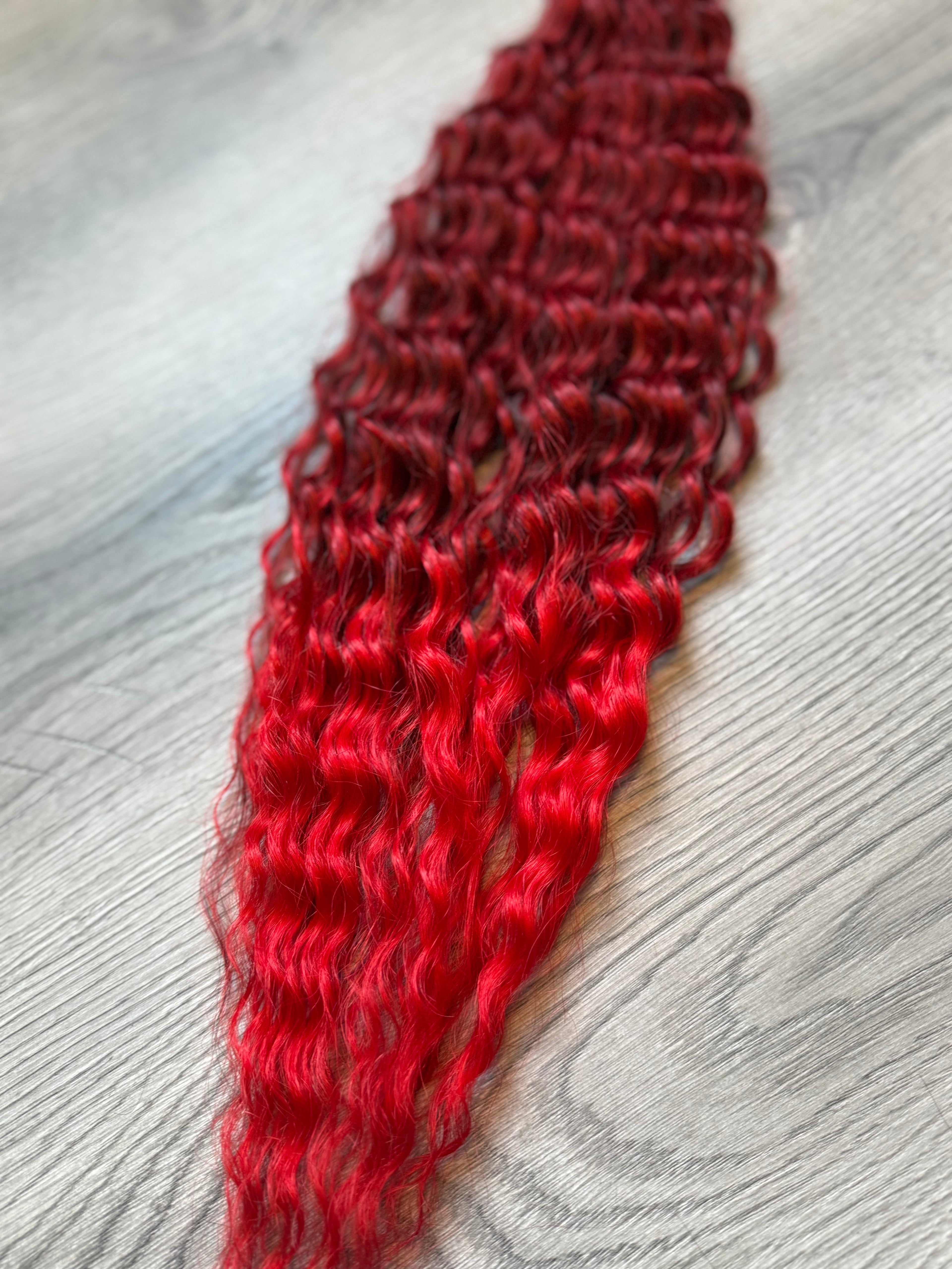 Red ombré waves
